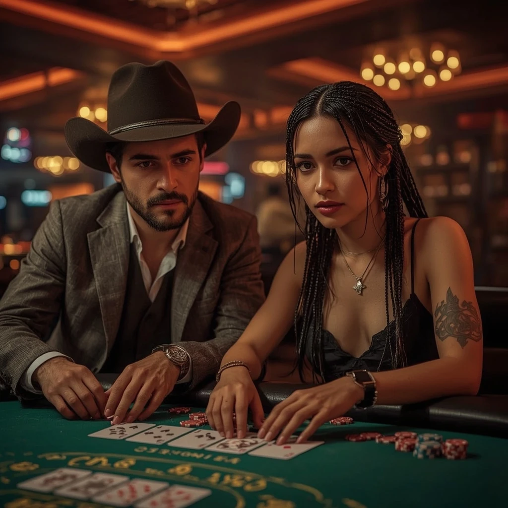 foto de dos jugadores de póker LEAGUE OF SLOTS CASINO